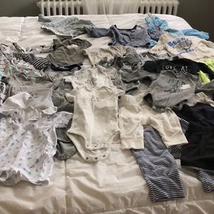 Bundle of baby clothes Carters, cloud island